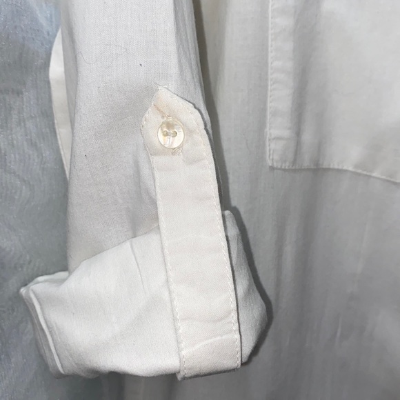 STRADIVARIUS WHITE COTTON BUTTON DOWN TUNIC SZ M - Picture 5 of 12